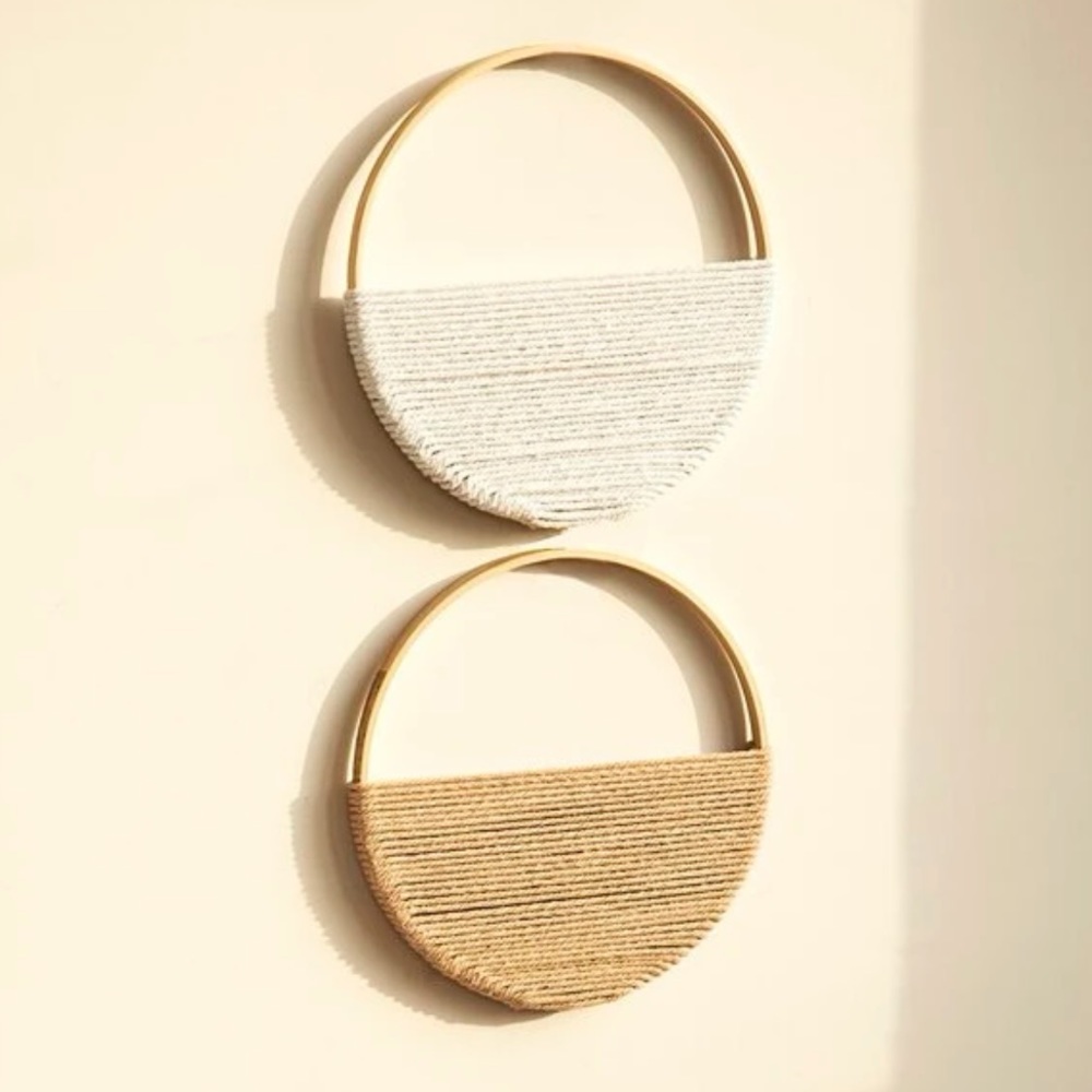 RESTOCKED! 2 Piece Round Boho Wall Hanging Simple Contrast Home Decor Cute Style